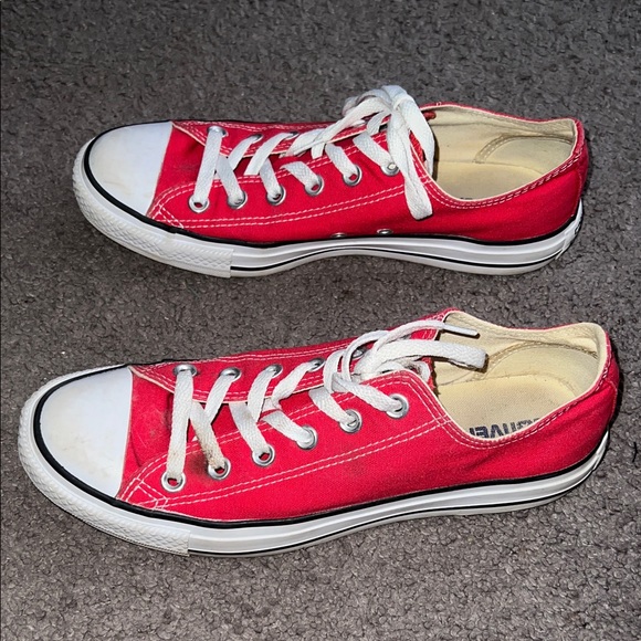 Converse Red Canvas Shoes with White Accents - Picture 4 of 6